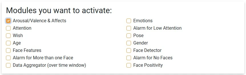 MorphCast Emotion AI JS Engine Snippet Generator Affects