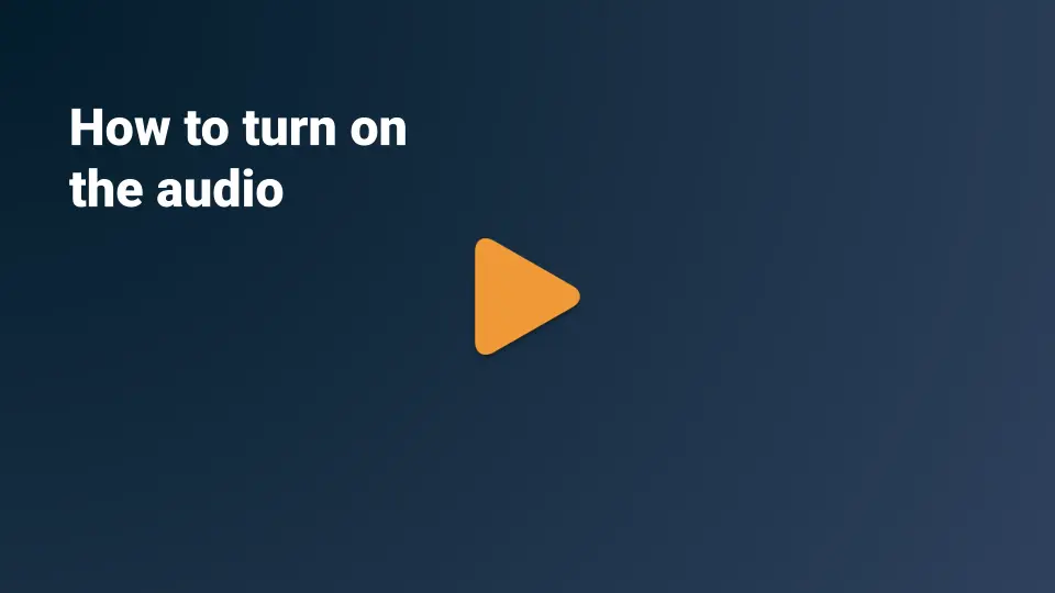 How to turn on the audio in MorphCast Studio